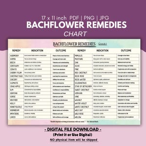 Bach Bloesem Remedies, Poster 38 Bach Bloesem Remedies, Afdrukbare Bach Bloesem, Bloemen Essenties Gids Wandkaart, Digitale Bach Bloesem