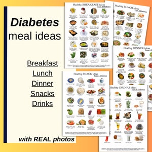 Idee per i pasti per il diabete, Tabella degli alimenti per diabetici, Foglio di dieta per diabetici, Piano dei pasti per diabetici, Lista della spesa, Elenco degli alimenti per diabetici, Pianificatore dei pasti PDF