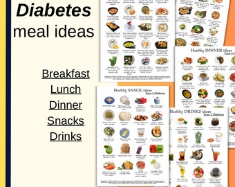 Diabetes Meal Ideas, Diabetic Food Chart, Diet Sheet, Meal Plan, Grocery List, Meal Planner PDF