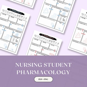 Nursing School Pharmacology Template: Study Guide (PDF & PNG)