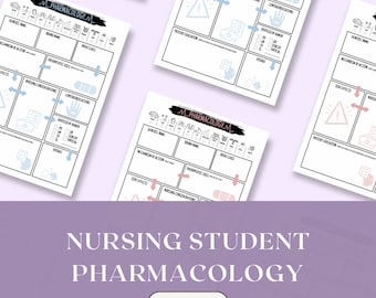 Nursing School Pharmacology Template: Study Guide (PDF & PNG)