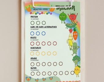 Printable Kids' Food Tracker: Healthy Eating Chart (PDF Download)