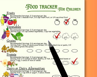 Printable Kids Food Tracker: Daily Nutrition Chart (PDF)