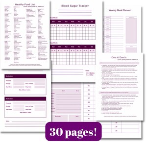 Diabetesdagboek Bloedsuikerlogboek, gezondheidslogboek PDF bloedsuikertracker, diabetische planner, registreer je bloedsuikerspiegel, planner voor gezondheidszorg