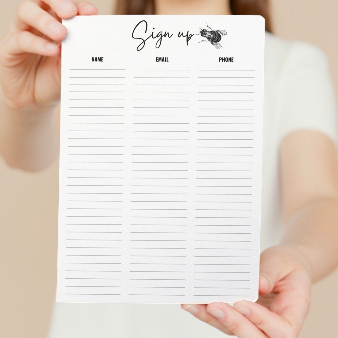 Sign up list Sign up sheet template Email list sign in | Etsy