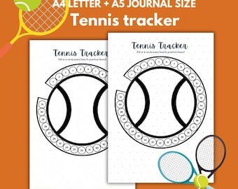 Tennis Practice Tracker: 30-Day Color-In Challenge (Digital Download)