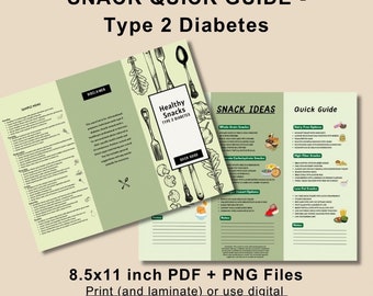 Diabetic Snacks List, Patient Handout Nutritionist, PDF