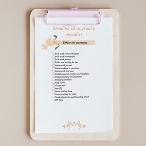 Lista de verificação de fotografia de casamento para download digital em PDF, modelo de lista de formulário de fotógrafo, arquivo de download instantâneo de lista de verificação para impressão