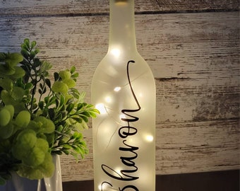 Personalized Name Bottle with cork & LED Lights, Wine Bottle, Personalized Wine Bottle. Personalized Name Bottle, Personalized, Custom