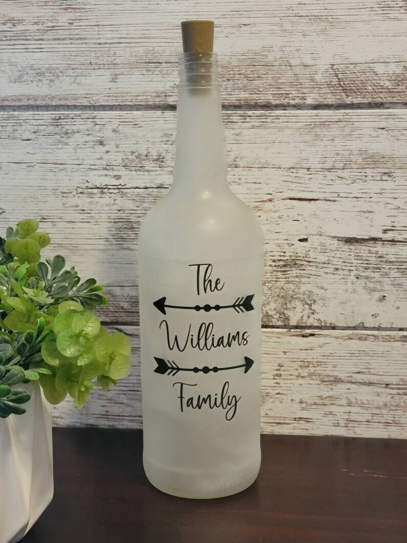 Personalized Name Bottle With Cork & LED Lights, Wine Bottle