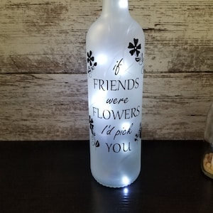 Personalized Name Bottle with cork & LED Lights, Wine Bottle, Sister, Daughter, Mom, Gift, Best Friend
