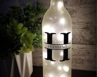 Personalized Name Bottle with LED Lights, Wine Bottle