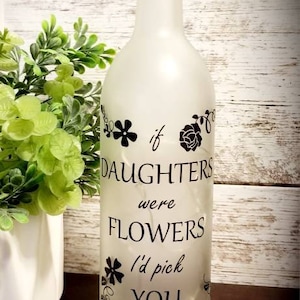 Personalized Name Bottle with cork & LED Lights, Wine Bottle, Sister, Daughter, Mom, Gift, Best Friend, Personalized, Custom