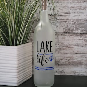 Beach Bottle, Lake Bottle with LED Lights, Wine Bottle