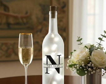 Personalize Bottle with cork & LED Lights, Wine Bottle, Custom Bottles, Personalized Gifts