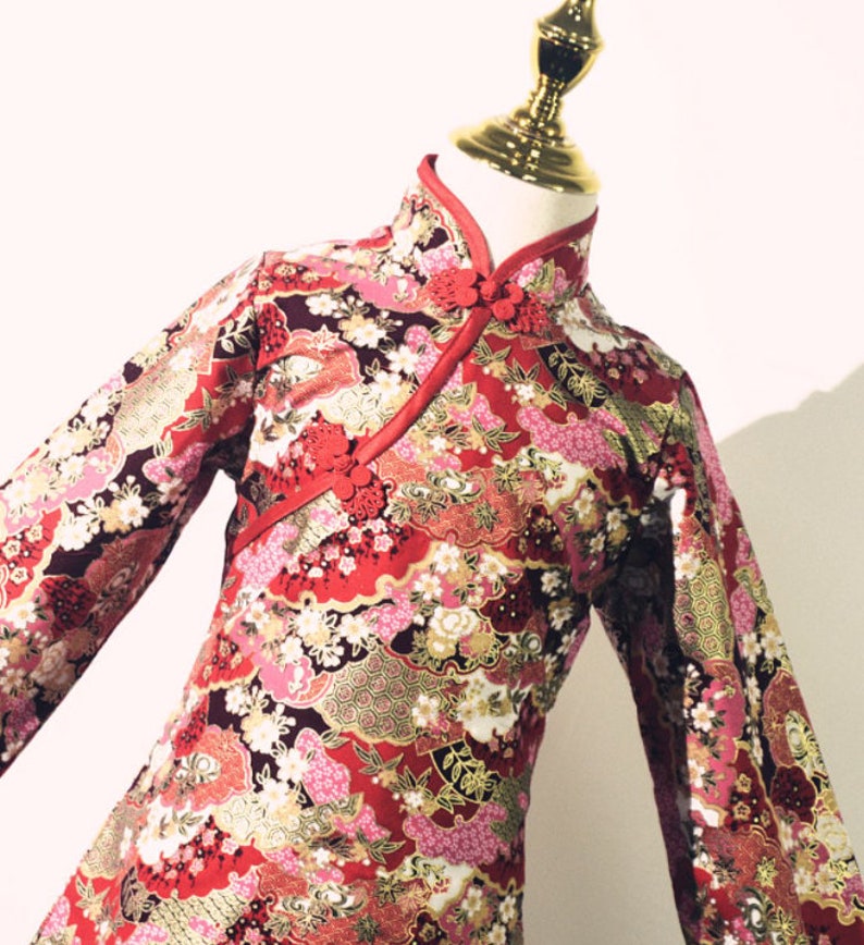 For Girls Kids Cheongsam Flower Girls Dress Chinese Vintage Qipao Dress Chinese Style Dress Princess Dress Handmade Girls Cheongsam