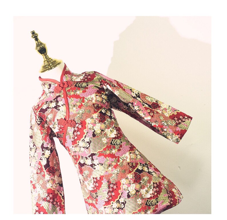 For Girls Kids Cheongsam Flower Girls Dress Chinese Vintage Qipao Dress Chinese Style Dress Princess Dress Handmade Girls Cheongsam