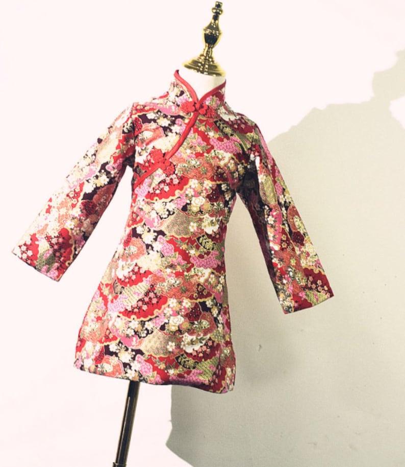 For Girls Kids Cheongsam Flower Girls Dress Chinese Vintage Qipao Dress Chinese Style Dress Princess Dress Handmade Girls Cheongsam