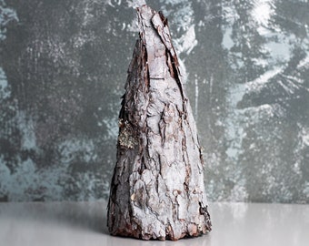 Natural wood Christmas tree, Rustic Christmas tree, Natural Christmas decorations, Bark Christmas tree, Christmas table centerpiece