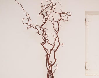 樹皮なしの12インチまたは32cmのヘーゼルの枝30本、30本の束、本物の