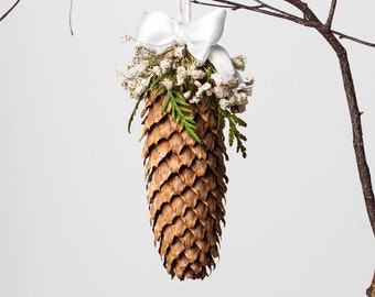 Natural pinecone ornaments, Eco home decoration, Set of 2 pine cone toys, Christmas tree decor, Christmas ornaments, Multicolour pinecones