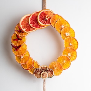 Christmas wreath, organic orange wreath, kitchen decoration, natural home decor, eco wall hangings