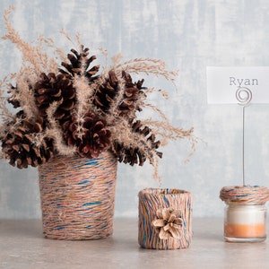 Set da tavola natalizio, bouquet di pigne naturali, portatovaglioli natalizi, segnaposto natalizio, decorazioni natalizie in erba pampas, decorazioni natalizie
