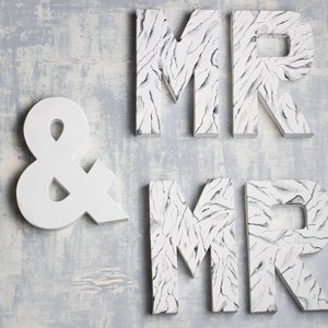 Carta decorada con alfabeto, Letras extra grandes de mármol, Regalo de boda hecho a mano, Decoración del hogar de mármol, Regalo de San Valentín, regalo para pareja, MR MRS