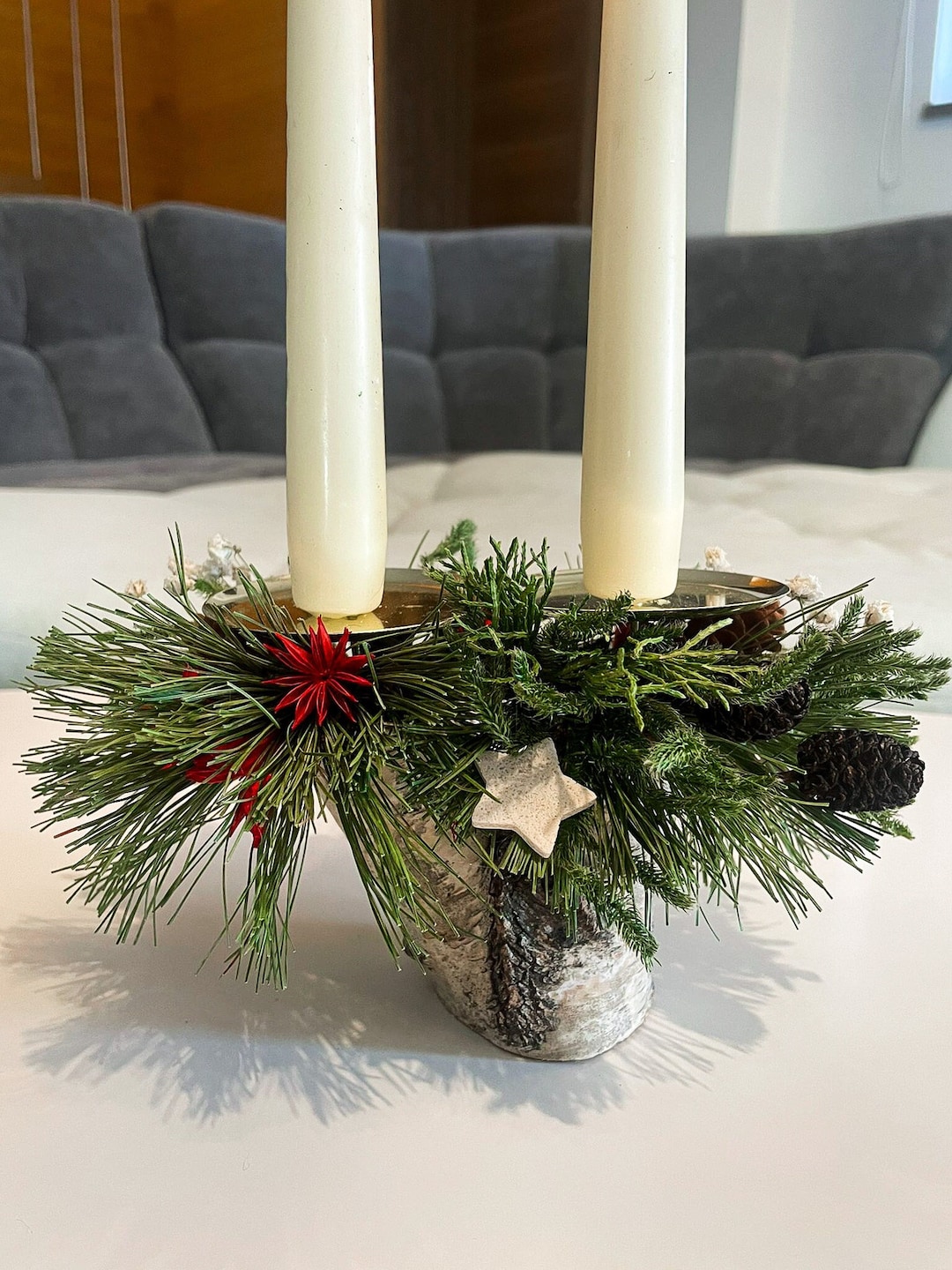 Advent Candle Holder Christmas Table Decoration Christmas Etsy