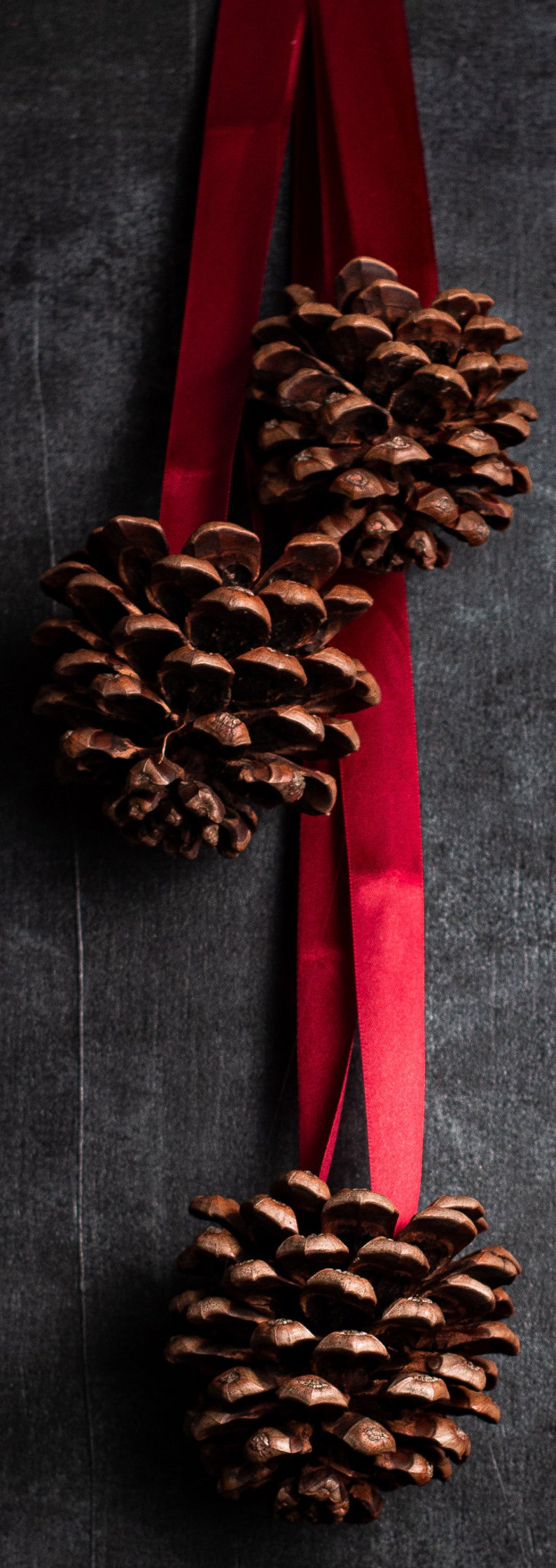 Christmas pinecone door hanger, Giant jumbo pinecones, Door hanging set of 3 giant pine cones, Christmas decor, Natural Christmas garland image 4