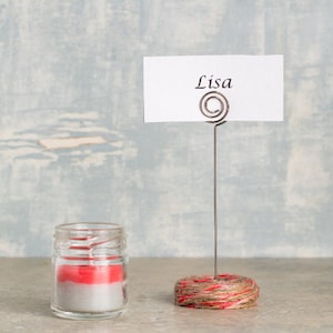 Portacandele, Regalo di nozze personalizzato, Candele di cera di soia biologiche, Candele portacarte nome
