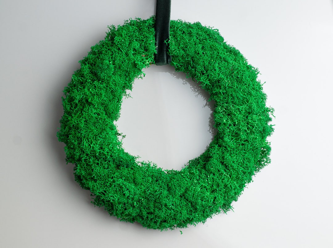 Natural Moss Wreath, Green Moss Wreath, Preserved Green Moss, Spring