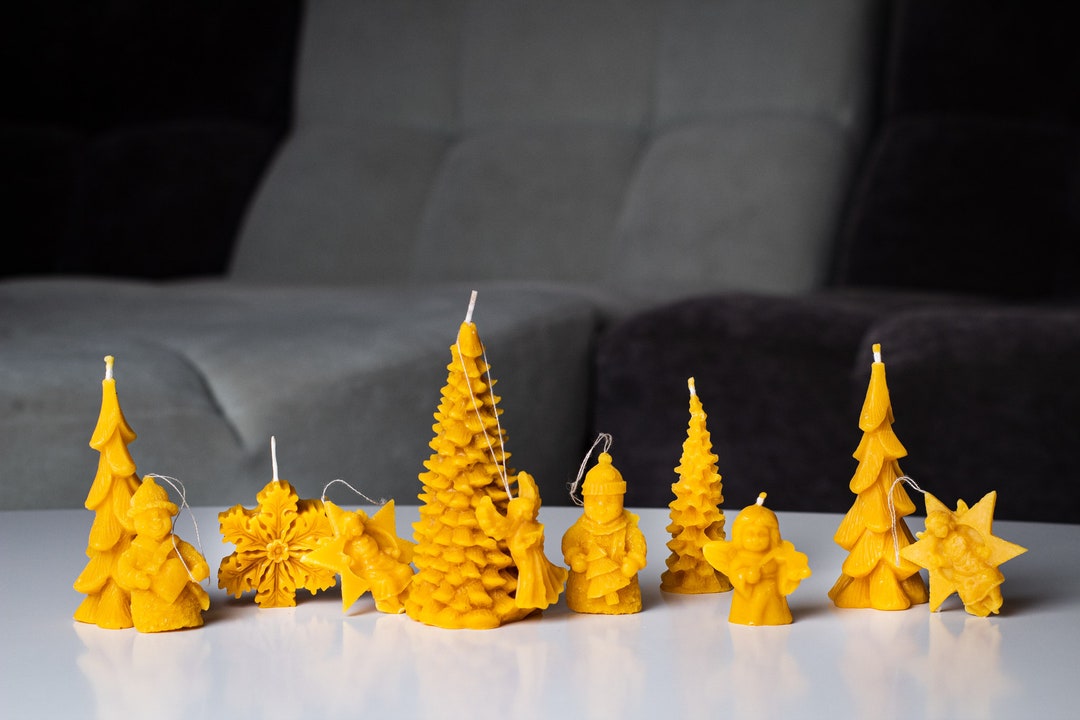 Natural Beeswax Christmas Candles Organic Candle for Etsy