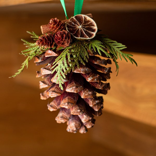 Pomme de pin géante géante, Ornements de pomme de pin, Jouets d’arbre de Noël naturel, Décoration de pomme de pin de fenêtre, Grandes pommes de pin, Décor suspendu de Noël