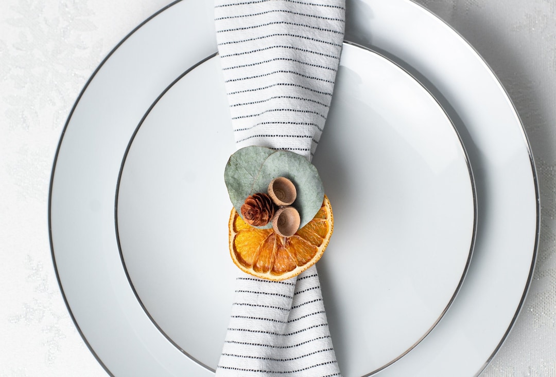 Dried Orange Napkin Rings Christmas Table Decor Natural Etsy