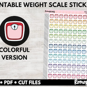 Printable Weight Scale Doodle Sticker | Colorful Version - Etsy