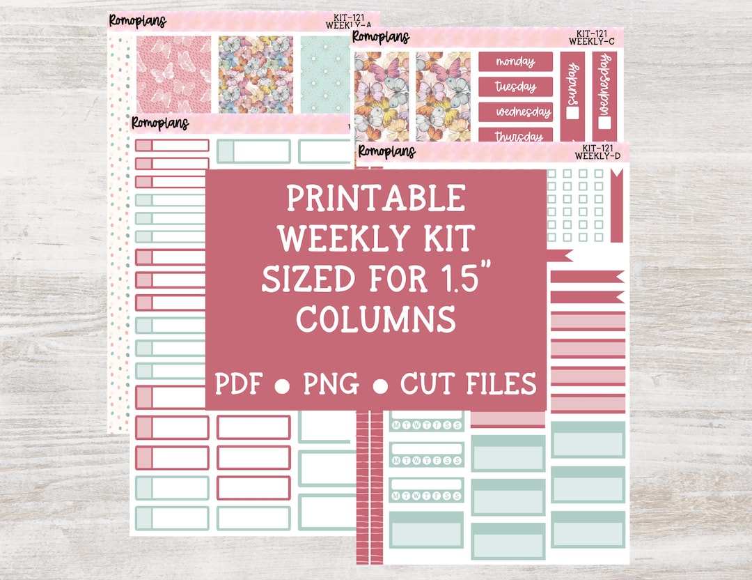 Printable Weekly Kit | KIT 121 | 7x9 Planner | Erin Condren - Etsy