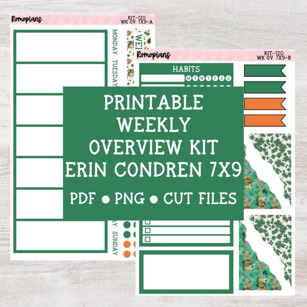 Printable Weekly Overview Kit | KIT 120 | 7x9 Planner | Erin Condren