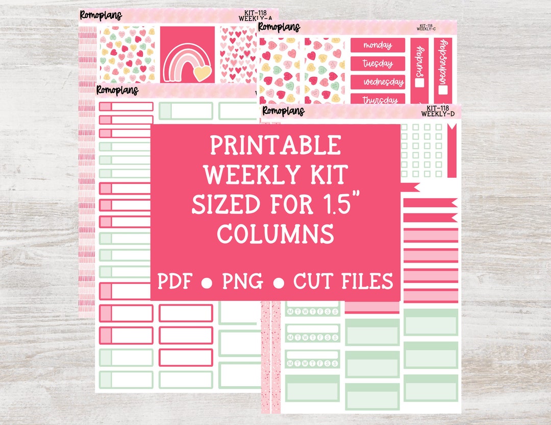 Printable Weekly Kit KIT 118 7x9 Planner Erin Condren - Etsy