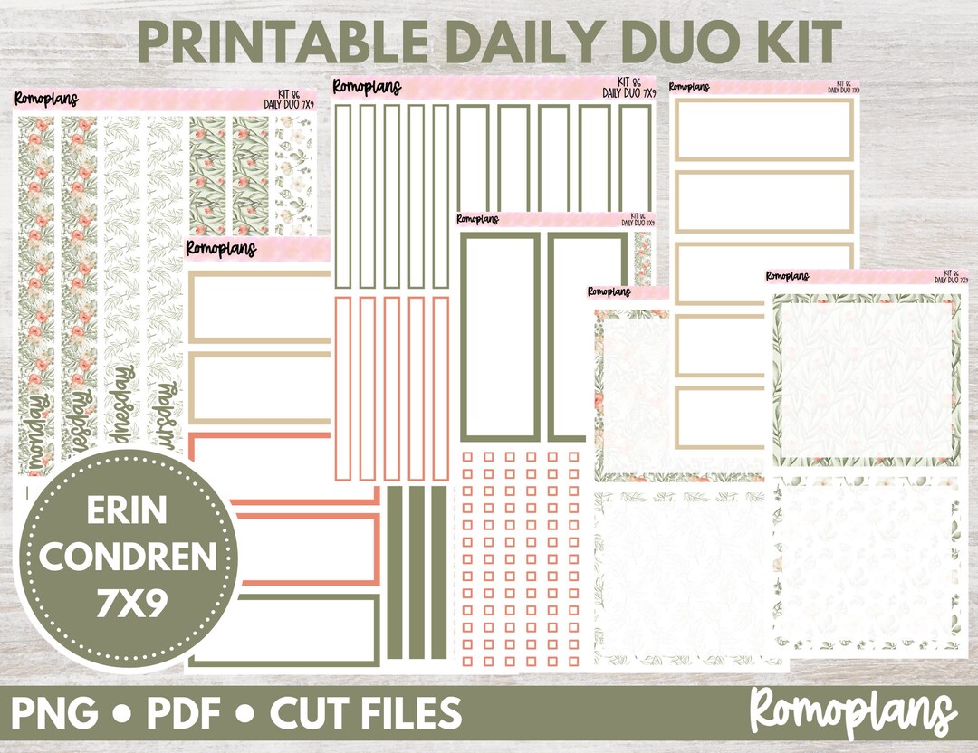 Printable Daily Duo Kit KIT 86 Erin Condren Daily Duo 7x9 - Etsy