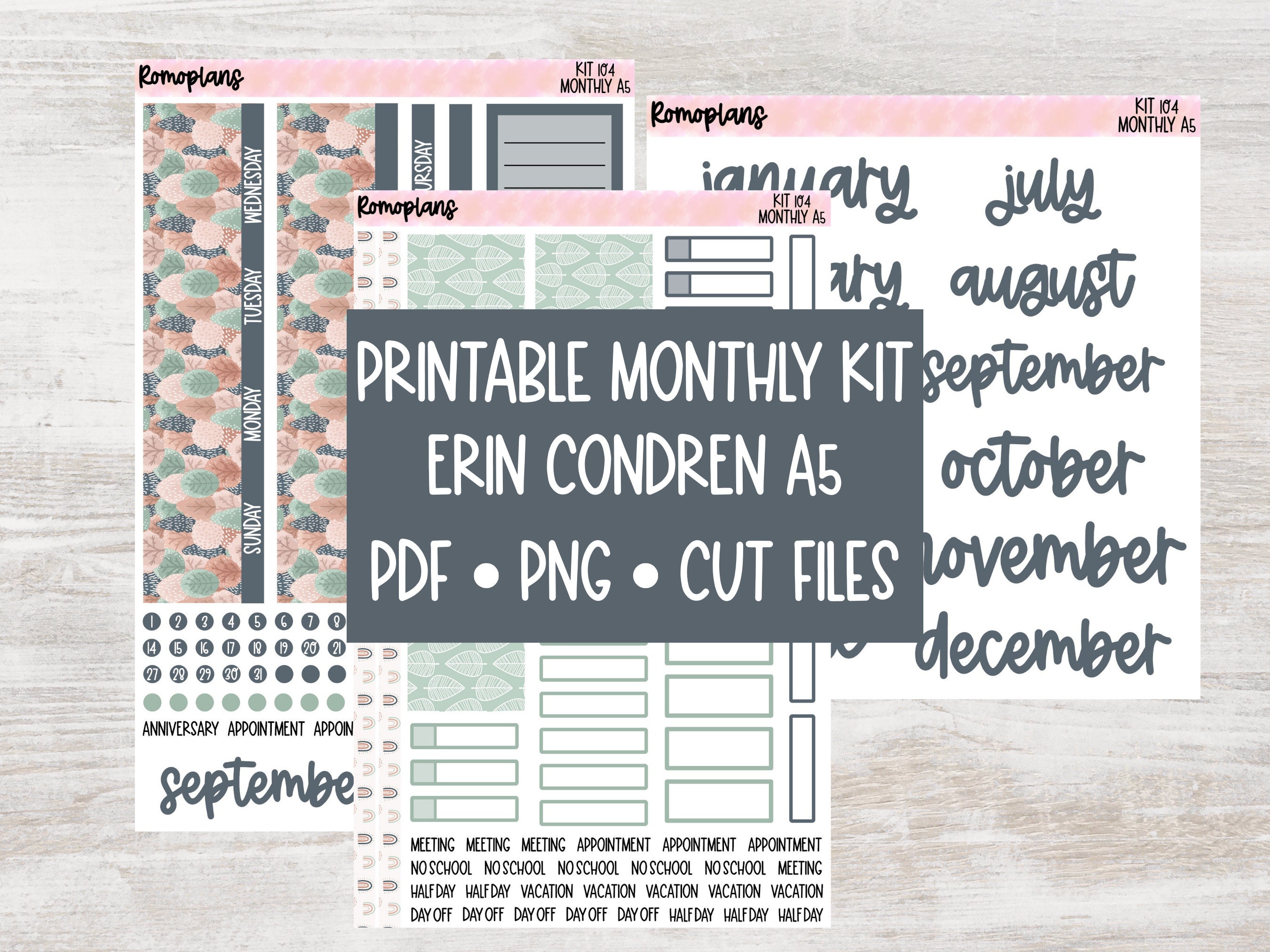 August Junk Journal Printable Kit Shabby Chic Scrapbook Paper Vintage  Journaling Supplies Bullet Journal Monthly Spread Birthday Gift Bujo 