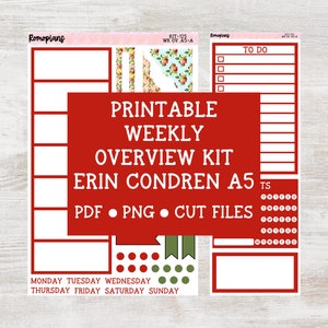 Printable Weekly Overview Kit | KIT 125 | A5 Planner | Erin Condren - Etsy