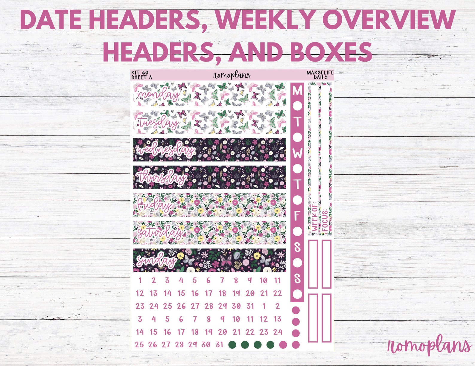 Printable Makselife Daily Planner Kit KIT 60 A5 Planner Etsy