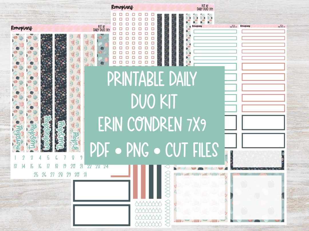 Printable Daily Duo Kit KIT 112 Erin Condren Daily Duo 7x9 - Etsy