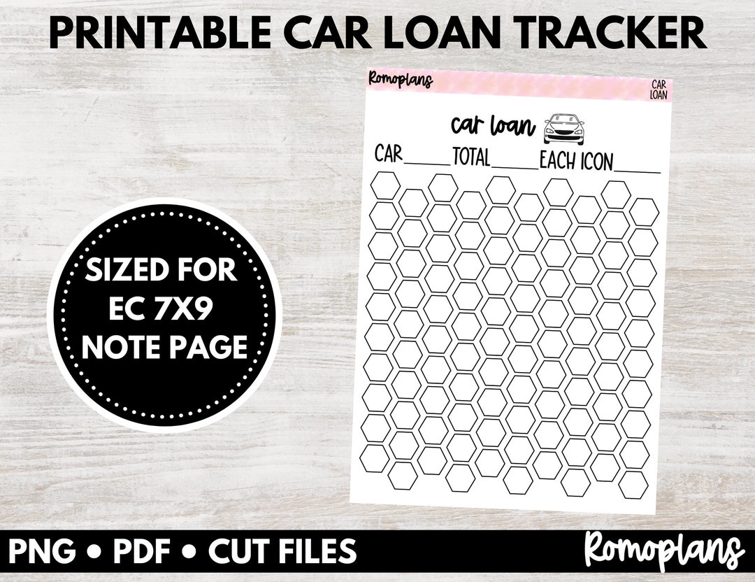 Printable Car Loan Tracker Erin Condren 7x9 Note Pages Etsy