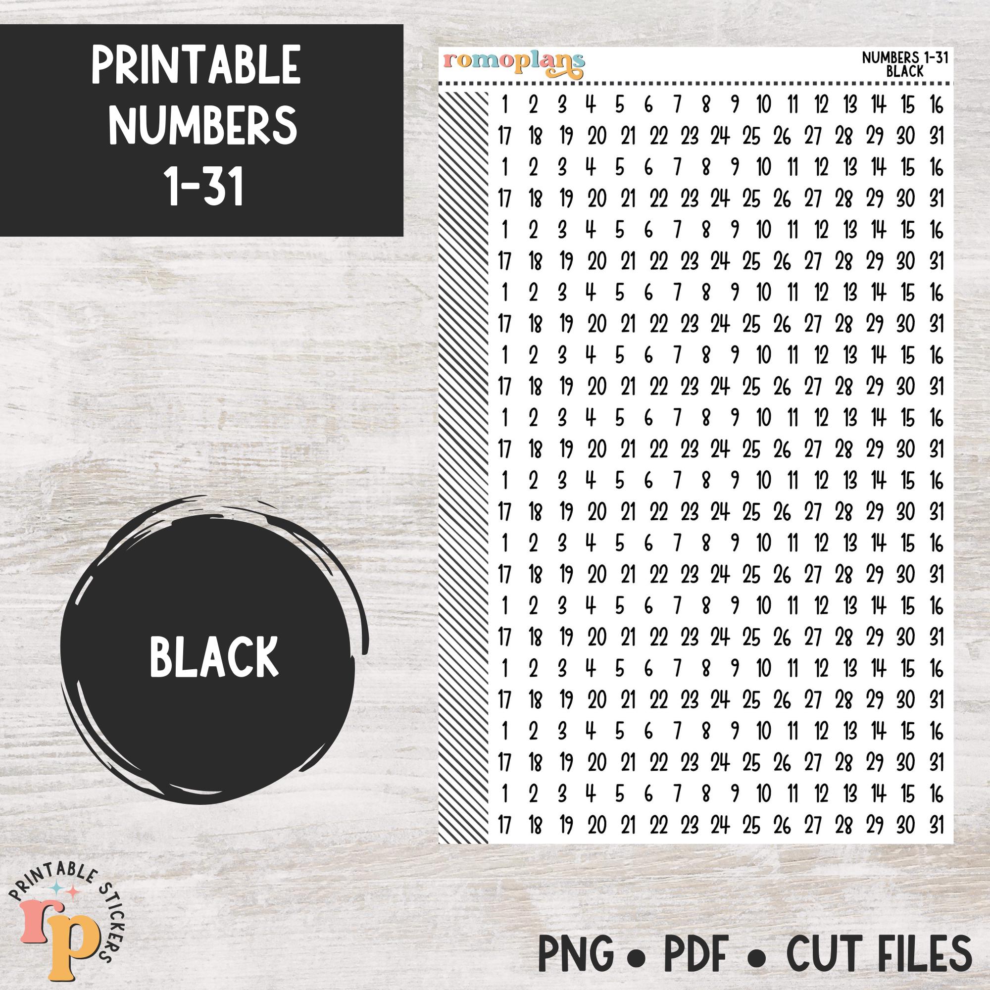 printable-numbers-1-thru-31-black-etsy for Free Printable Numbers 1 31 Pdf Printable Numbers 1 Thru 31 | Black - Etsy for Free Printable Numbers 1 31 Pdf