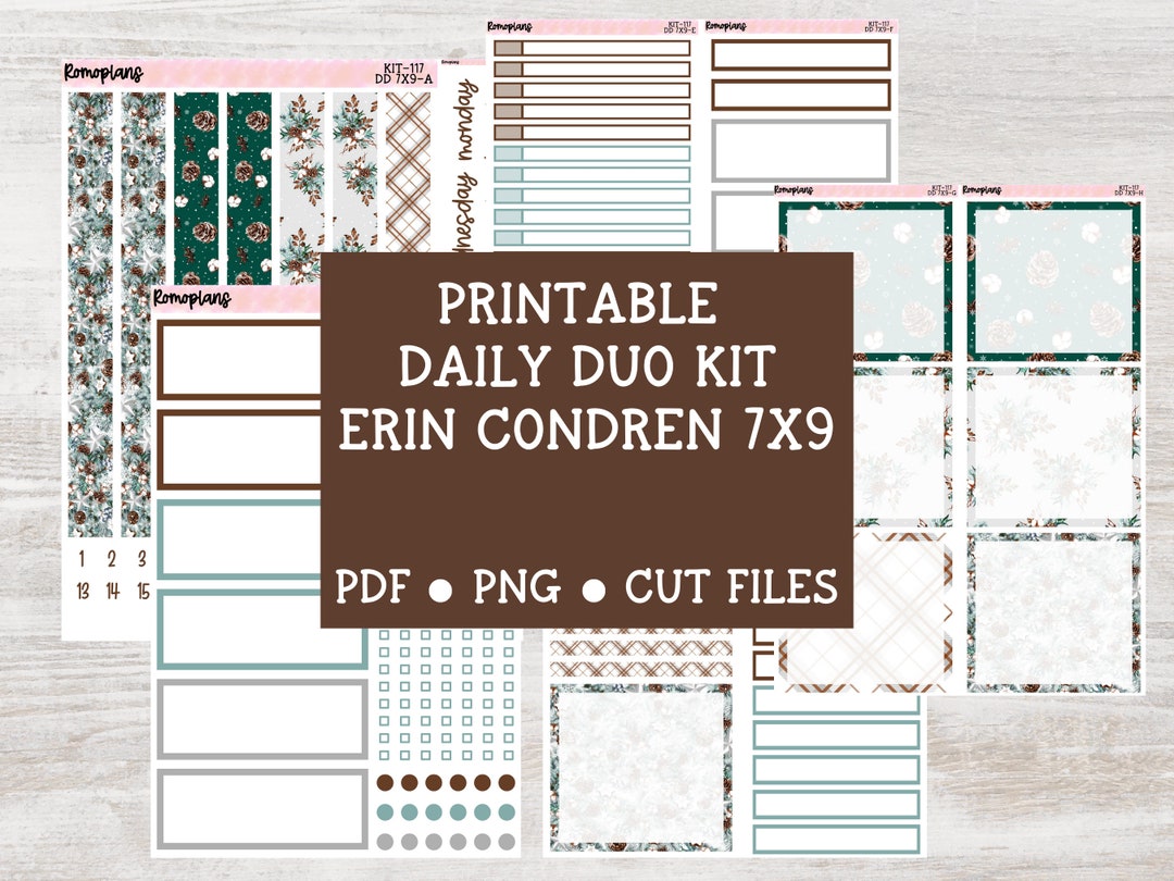 Printable Daily Duo 7x9 Kit KIT 117 Erin Condren Daily Duo - Etsy