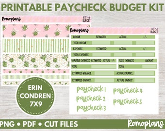 Printable Paycheck Budget Sticker Kit | KIT 94 | 7x9 Size | Erin Condren