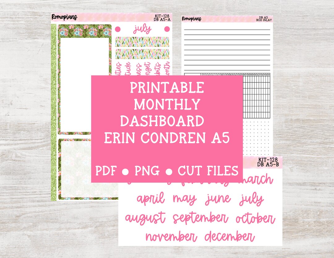 Printable Dashboard A5 Kit | KIT 128 | Erin Condren - Etsy