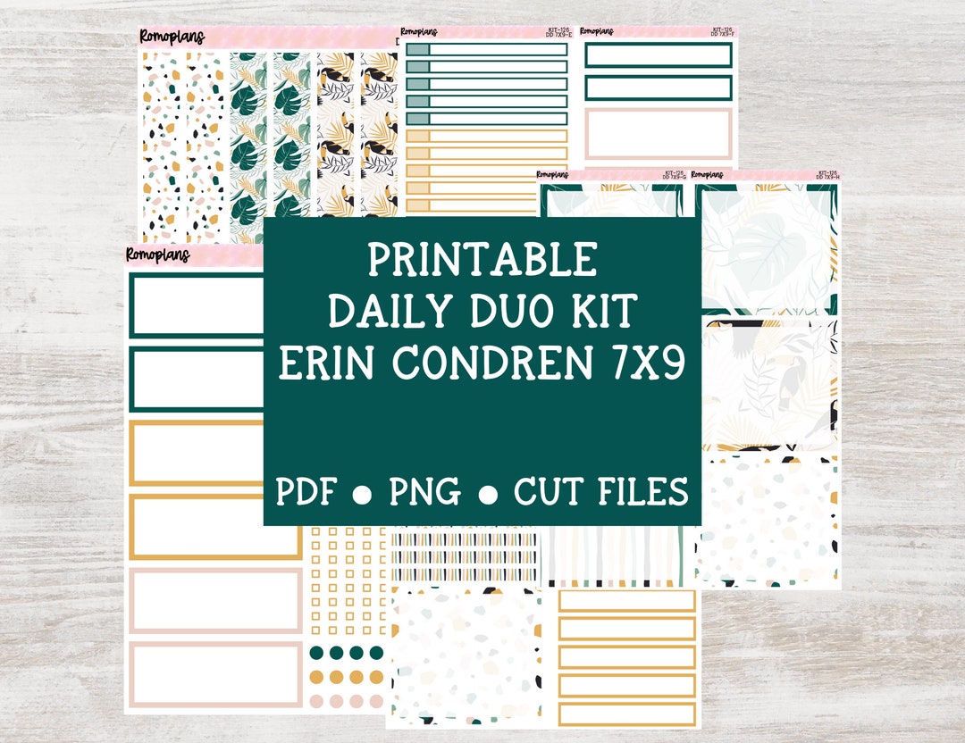 Printable Daily Duo 7x9 Kit | KIT 126 | Erin Condren Daily Duo - Etsy